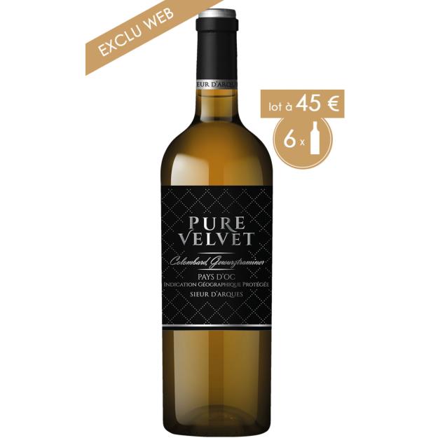 EXCLU WEB : 6 x PURE VELVET - GEWURZTRAMINER ET COLOMBARD - BLANC  : POUR 45€