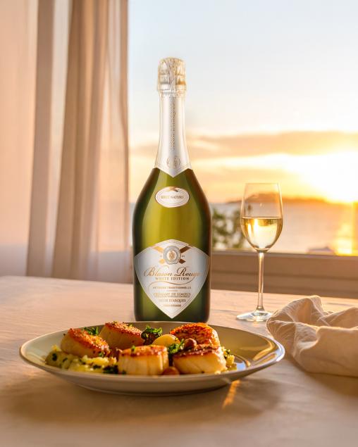 Saint-Jacques snackes, pure de cleris, poire et noisettes