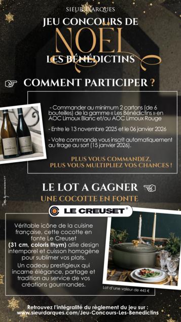 12 BOUTEILLES DE LES BENEDICTINS AOC LIMOUX ROUGE & BLANC AU CHOIX: -30%