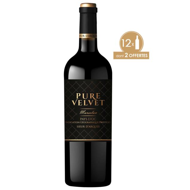 12 X PURE VELVET 100% MARSELAN - IGP PAYS D'OC: DONT 2 OFFERTS